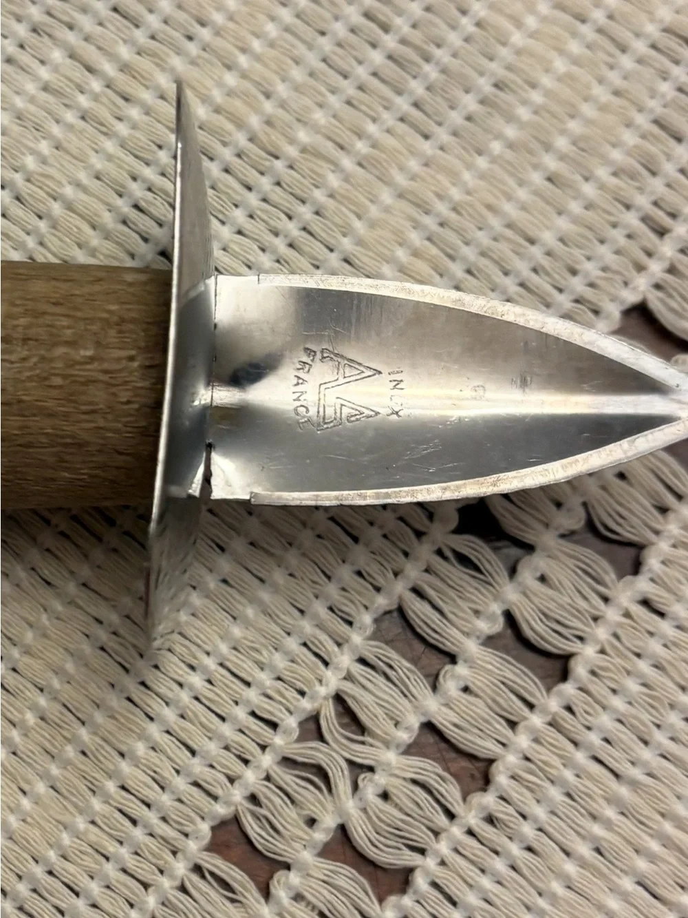 Wood-Handled Oyster Knife with Stainless Steel Blade -France personalized  w/AS